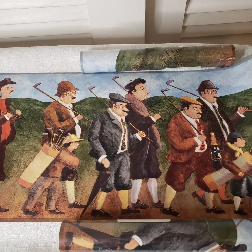 4 Rolls of Turn Of The Century Golfers Boarder Wallpaper Complete Rolls